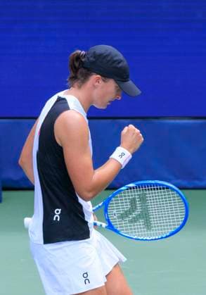 September 1, 2025, Flushing Meadows, New York, USA: Iga Swiatek reacts after winning a game during a match against Ekaterina Alexandrova on Day 9 of the 2025 US Open at USTA Billie Jean King National Tennis Center on Monday September 1, 2025 in the Flushing neighborhood of the Queens borough of New York City. JAVIER ROJAS PI Flushing Meadows USA - ZUMAp124 20250901_zaa_p124_050 Copyright: xJavierxRojasx