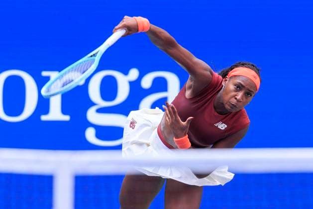 September 1, 2025, Flushing Meadows, New York, USA: Coco Gauff serves during a match against Naomi Osaka on Day 9 of the 2025 US Open at USTA Billie Jean King National Tennis Center on Monday September 1, 2025 in the Flushing neighborhood of the Queens borough of New York City. JAVIER ROJAS PI Flushing Meadows USA - ZUMAp124 20250901_zaa_p124_070 Copyright: xJavierxRojasx