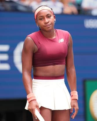 Coco Gauff reacts disappointed,disappointment,emotion, US Open Championships 2023, USTA Billie Jean King National Tennis Center, Flushing Meadows, New York, USA Copyright: xJuergenxHasenkopfx