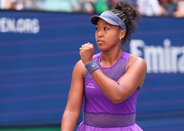 Naomi Osaka makes a fist and cheers,cheers,joy,emotion, US Open Championships 2023, USTA Billie Jean King National Tennis Center, Flushing Meadows, New York, USA Copyright: xJuergenxHasenkopfx