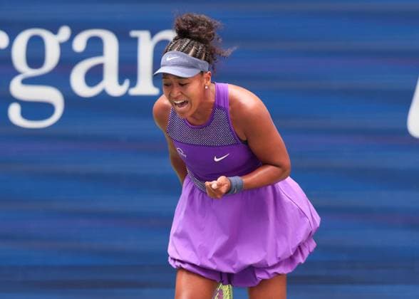 Naomi Osaka makes a fist and cheers,cheers,joy,emotion, US Open Championships 2023, USTA Billie Jean King National Tennis Center, Flushing Meadows, New York, USA Copyright: xJuergenxHasenkopfx