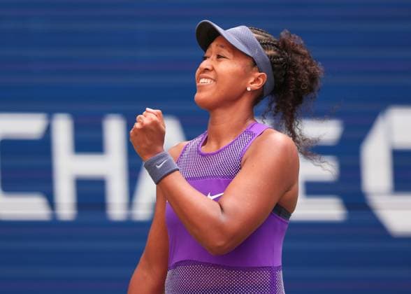 Naomi Osaka makes a fist and cheers,cheers,joy,emotion, US Open Championships 2023, USTA Billie Jean King National Tennis Center, Flushing Meadows, New York, USA Copyright: xJuergenxHasenkopfx