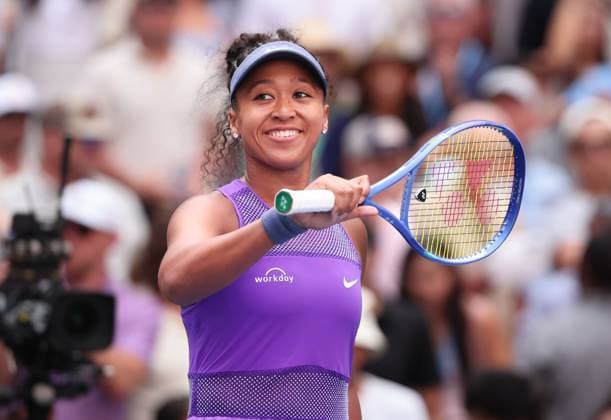 Naomi Osaka thanks the crowd, fans after the win, US Open Championships 2023, USTA Billie Jean King National Tennis Center, Flushing Meadows, New York, USA Copyright: xJuergenxHasenkopfx