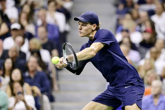 Tennis: U.S. Open Jannik Sinner of Italy plays against Alexander Bublik of Kazakhstan in the men s singles fourth round at the U.S. Open tennis championships in New York on Sept. 1, 2025.  A14AA0004812431P