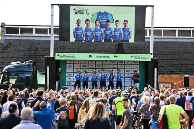 2025 Lloyds Tour of Britain Picture by Bruce Rollinson SWpix.com - 02 06 2025 - Cycling - 2025 Lloyds Tour of Britain - Stage 1: Woodbridge to Southwold - AurÃ lien Paret-Peintre, Dries De Bondt, Victor Lafay, Noa Isidore, Tord Gudmestad, Bastien Tronchon (Decathlon AG2R La Mondiale Team) Copyright: x xSWpix.comx(t axPhotographyxHubxLtd)xBrucexRollinson SWpix.comx SWP-3069-2089