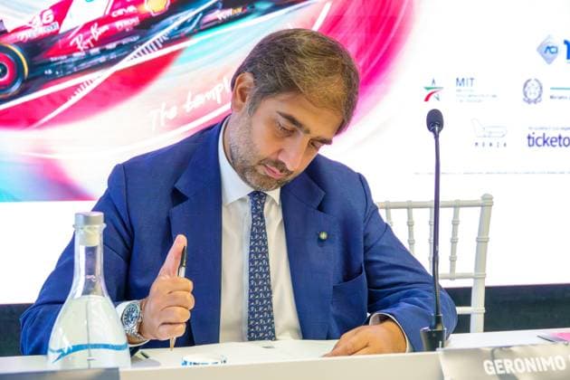 Geronimo La Russa, Presidente dell Automobile Club di Milano during Pirelli Gran Premio d Italia 2025 - press conference, PK, Pressekonferenz Formula 1 Championship in Monza, Italy, September 02 2025  Copyright: xLucaxRossini IPAxSportx xipa-agency.netx xx IPA_63953606 IPA_Agency_IPA63953606