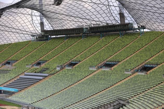Press conference on the status of Munichs Olympic bid, Munich Olympic Stadium This picture shows the empty main stand in Munichs Olympic Stadium