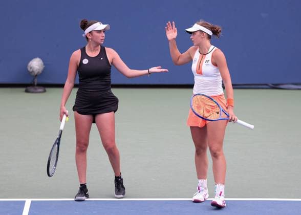 Sonja Zhenikhova Schwarz and Eva Bennemann GER , Girls Doubles, Girls Doubles, US Open Championships 2023, USTA Billie Jean King National Tennis Center, Flushing Meadows, New York, USA Copyright: xJuergenxHasenkopfx