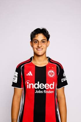 Dilara Acikgöz Eintracht Frankfurt women portrait appointment 2025 2026 1 BL Bundesliga soccer portrait appointment, headshot, portrait, introduction, presentation, press appointment 2025 2026 Studio Shooting Studioshooting