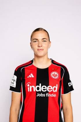 Laura Freigang Eintracht Frankfurt women portrait appointment 2025 2026 1 BL Bundesliga soccer portrait appointment, headshot, portrait, introduction, presentation, press appointment 2025 2026 Studio Shooting studio shooting