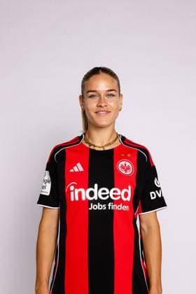 Nadine Riesen Eintracht Frankfurt women portrait appointment 2025 2026 1 BL Bundesliga soccer portrait appointment, headshot, portrait, introduction, presentation, press appointment 2025 2026 Studio Shooting Studioshooting