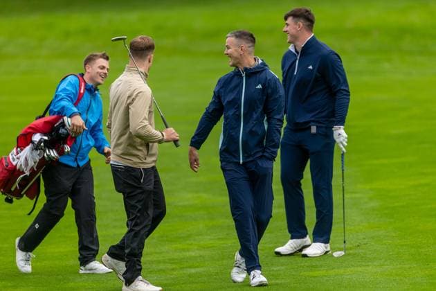 2025 Amgen Irish Open - Pro Am, The K Club, Kildare 3 9 2025 Josh van der Flier, Jonathan Sexton and Dan Sheehan Josh van der Flier, Jonathan Sexton and Dan Sheehan 3 9 2025  Copyright: x INPHO MorganxTreacyx 0U6A4677