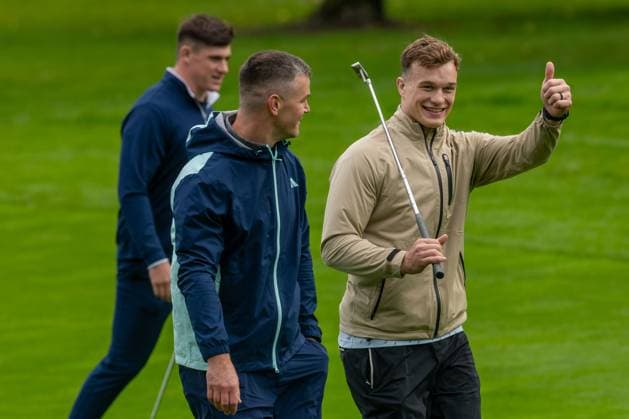 2025 Amgen Irish Open - Pro Am, The K Club, Kildare 3 9 2025 Jonathan Sexton and Josh van der Flier Jonathan Sexton and Josh van der Flier 3 9 2025  Copyright: x INPHO MorganxTreacyx 0U6A4700