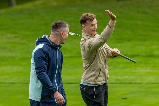 2025 Amgen Irish Open - Pro Am, The K Club, Kildare 3 9 2025 Jonathan Sexton and Josh van der Flier Jonathan Sexton and Josh van der Flier 3 9 2025  Copyright: x INPHO MorganxTreacyx 0U6A4718