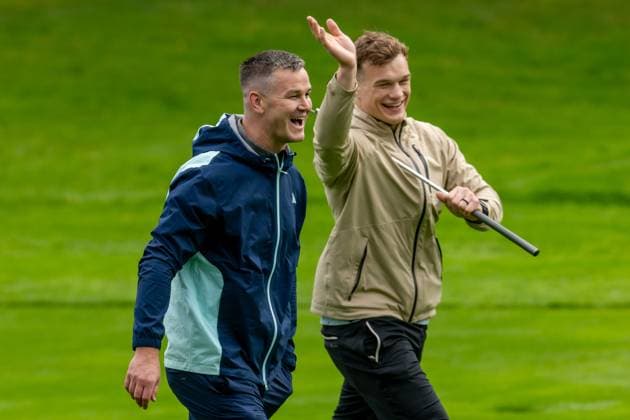 2025 Amgen Irish Open - Pro Am, The K Club, Kildare 3 9 2025 Jonathan Sexton and Josh van der Flier Jonathan Sexton and Josh van der Flier 3 9 2025  Copyright: x INPHO MorganxTreacyx 0U6A4722