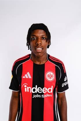 Junior Awusi Eintracht Frankfurt II U21 portrait appointment 2025 2026 Hessenliga soccer portrait appointment, headshot, portrait, introduction, presentation, press appointment 2025 2026 Studio Shootion studio shooting