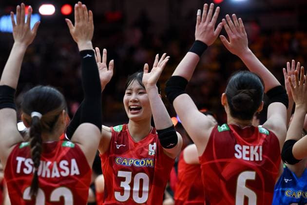 Netherlands v Japan - FIVB Women’s World Volleyball Championship BANGKOK, THAILAND - SEPTEMBER 03: Ayane Kitamado (30) of Japan celebrates after scoring a point during the FIVB Women’s World Volleyball Championship quarter final match between Netherlands and Japan at Huamark Indoor Stadium in Bangkok, Thailand, on September 3, 2025. Mustafa Hatipoglu Anadolu Banghok Thailand. Editorial use only. Please get in touch for any other usage.  Copyright: x2025xAnadoluxMustafaxHatipoglux