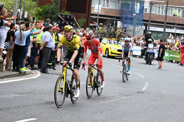 03-09-2025 Vuelta A Espana; Tappa 11 Bilbao - Bilbao; 2025, Visma - Lease A Bike; Jorgenson, Matteo; Vingegaard, Jonas; Bilbao; 