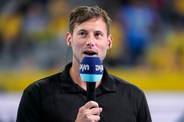 Uwe Gensheimer Sporting Director, RNL , with microphone during interview with DYN, TV, television, single picture, single photo, action, action, 03 09 2025, Mannheim Germany , Handball, Bundesliga, Rhein Neckar Löwen TSV GWD Minden xozx