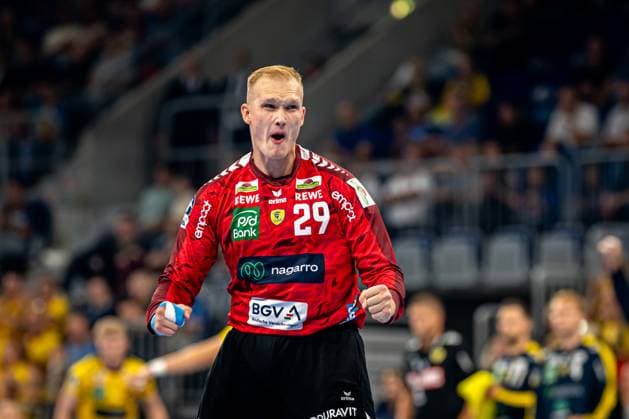 1 Handball Bundesliga, DAIKIN HBL, Rhein Neckar Löwen GWD Minden 03 09 2025 David Späth 29 Rhein Neckar Löwen cheers in the SAP Arena in Mannheim 1 Handball Bundesliga, Rhein Neckar Löwen - GWD Minden, Mannheim, SAP Arena, 03 09 2025 1 Handball Bundesliga, Rhein Neckar Löwen - GWD Minden, Mannheim, SAP Arena, 03 09 2025 Copyright: xBEAUTIFULxSPORTS Gelhardtx