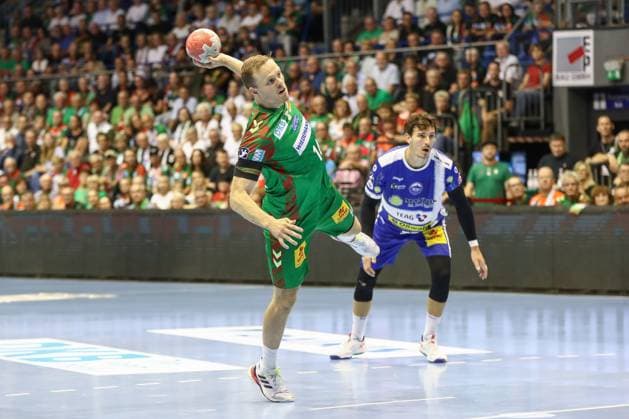 03 09 2025, xgox, Handball Daikin HBL SC Magdeburg ThSV Eisenach emspor, v l Omar Ingi Magnusson Magdeburg, 14 at Siebenmeter Magdeburg