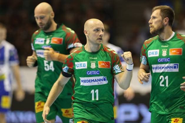 03 09 2025, xtgx, SC Magdeburg ThSV Eisenach v l Daniel Pettersson Magdeburg, 11 Jubel, Torjubel, jubelt ueber das Tor, celebrate the goal, celebration Magdeburg