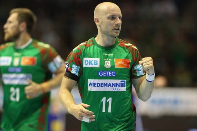 03 09 2025, xtgx, SC Magdeburg ThSV Eisenach v l Daniel Pettersson Magdeburg, 11 Jubel, Torjubel, jubelt ueber das Tor, celebrate the goal, celebration Magdeburg