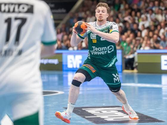 Erik Persson Frisch Auf Goeppingen, 22 on the ball, Frisch Auf Goeppingen vs Fuechse Berlin, Handball, 1 Bundesliga, Men, Season 2025 2026, 03 09 2025, Frisch Auf Goeppingen vs Fuechse Berlin, Handball, 1 Bundesliga, Men, Season 2025 2026, 03 09 2025 Goeppingen Copyright: xEibner-Pressefoto MichaelxSchmidx EP_MST