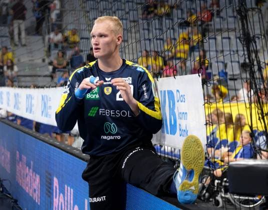HBL Handball Bundesliga Season 2025 26 Mannheim SAP Arena 03 09 2025 Rhein Neckar Löwen rnl GWD Minden gwd 27 24 Goalkeeper David SPAETH Rhein Neckar Löwen HBL Handball Bundesliga