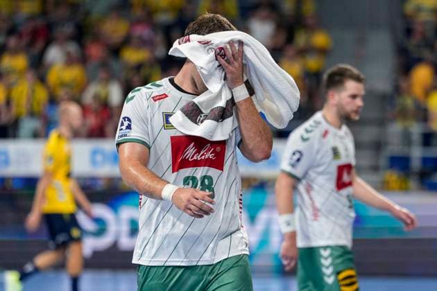 Tom Bergner GWD, 28 , player of TSV GWD Minden, looking disappointed, disappointment, frustration, disappointed, pessimistic, action, action scene, 03 09 2025, Mannheim Germany , Handball, Bundesliga, Rhein Neckar Löwen TSV GWD Minden xozx