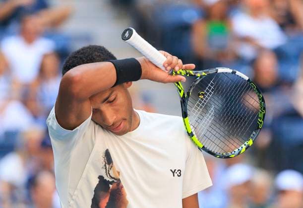 September 3, 2025, Flushing Meadows, New York, USA: Felix Auger-Aliassime during a match against Alex de Minaur on Day 11 of the 2025 US Open at USTA Billie Jean King National Tennis Center on Wednesday September 3, 2025 in the Flushing neighborhood of the Queens borough of New York City. JAVIER ROJAS PI Flushing Meadows USA - ZUMAp124 20250903_zaa_p124_048 Copyright: xJavierxRojasx