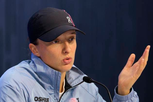 September 3, 2025, Flushing Meadows, New York, USA: Iga Swiatek attends a press conference, PK, Pressekonferenz after losing her match to Amanda Anisimova on Day 11 of the 2025 US Open at USTA Billie Jean King National Tennis Center on Wednesday September 3, 2025 in the Flushing neighborhood of the Queens borough of New York City. JAVIER ROJAS PI Flushing Meadows USA - ZUMAp124 20250903_zaa_p124_084 Copyright: xJavierxRojasx