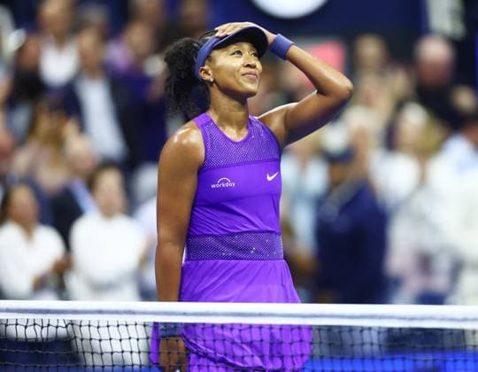 2025 US Open Tennis Championships, Day Eleven, Billy Jean-King Tennis Centre, Flushing Meadows, New York, USA, 04 09 2025 Naomi Osaka (JPN) celebrates winning her Quarter Final match against Carolina Muchova (CZE) in the 2025 US Open at Flushing Meadows New York Billy Jean King Tennis Centre, Flushing Meadows New York USA Copyright: xMarkxGreenwoodx