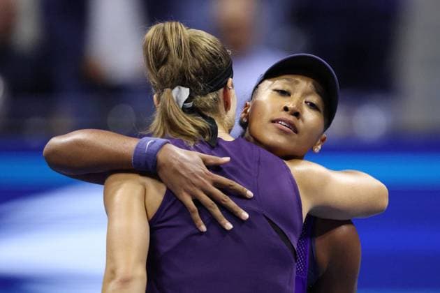 September 3, 2025, New York City, New York, United States: NAOMI OSAKA of Japan and KAROLINA MUCHOVA of Czech Republic during quarterfinals of US Open 2025 at the USTA Billie Jean King National Tennis Center. Queens, New York City. Osaka won 6:4, 7:6 New York City United States - ZUMAc278 20250903_zsp_c278_019 Copyright: xMarcinxCholewinskix
