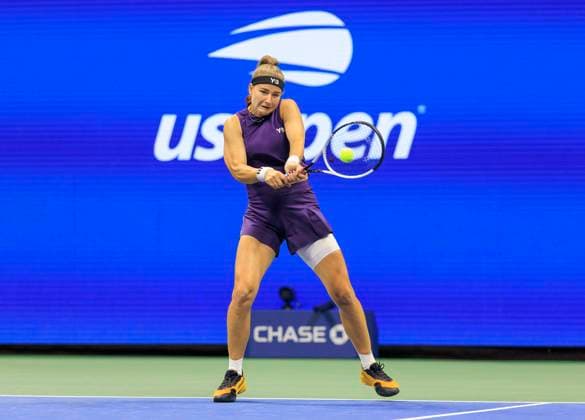 September 3, 2025, Flushing Meadows, New York, USA: Karolina Muchova hits a double backhand return during a match against Naomi Osaka on Day 11 of the 2025 US Open at USTA Billie Jean King National Tennis Center on Wednesday September 3, 2025 in the Flushing neighborhood of the Queens borough of New York City. JAVIER ROJAS PI Flushing Meadows USA - ZUMAp124 20250903_zaa_p124_118 Copyright: xJavierxRojasx