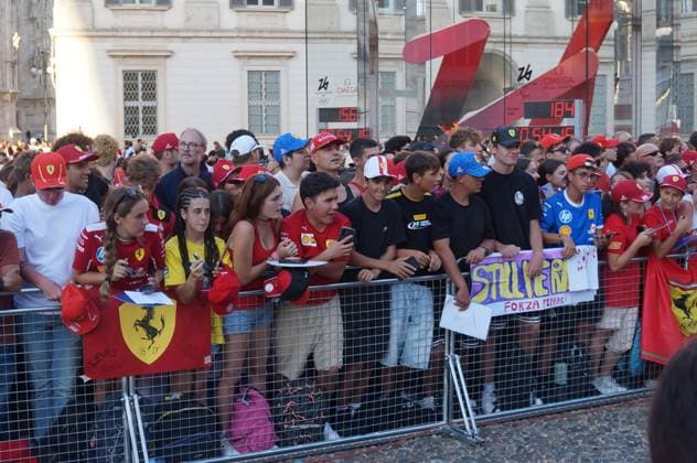 RECORD DATE NOT STATED Ferrari Drive to Monza event. Milan (it), 09 03 2025-event ferrari milan- the ferrari drivers charles leclerc and lewis hamilton were welcomed by thousands of fans in a festive atmosphere, a unique spectacle in the heart of the city of milan, the royal palace of milan was transformed into a temple supporting ferrari thanks to the drive to monza by peroni nastro azzurro 0.0% event, this wednesday, september 3, 2025. (Foto: Josi Donelli Thenews2 imago images)  Copyright: xJosixDonellix