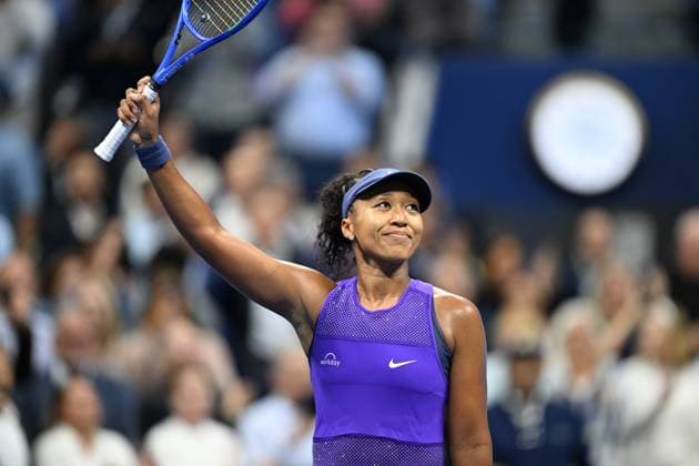 (250904) -- NEW YORK, Sept. 4, 2025 -- Osaka Naomi celebrates after winning the women s singles quarterfinal match between Osaka Naomi of Japan and Karolina Muchova of the Czech Republic at the 2025 US Open tennis championships in New York, the United States, Sept. 3, 2025. ) (SP)U.S.-NEW YORK-TENNIS-US OPEN-WOMEN S SINGLES-QUARTERFINALS LixRui 