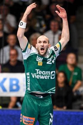 Goeppingen, Germany, 03 09 25 Marcel Schiller FRISCH AUF Goeppingen gestures, gestures during the Daikin Handball Bundesliga match between FRISCH AUF Goeppingen vs Füchse Berlin at EWS Arena on 03 September 2025 in Goeppingen, Germany Photo by Harry Langer DeFodi Images Goeppingen, Germany, 03 09 25 Marcel Schiller FRISCH AUF Goeppingen gestures during the Daikin Handball Bundesliga match between FRISCH AUF Goeppingen vs Füchse Berlin at EWS Arena on September 3, 2025 in Goeppingen, Germany Photo by Harry Langer DeFodi Images Photo by Harry Langer DeFodi Images