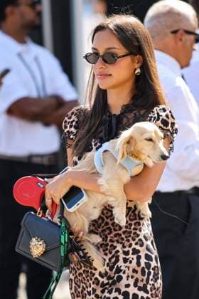 F1 - ITALIAN GRAND PRIX 2025 Alexandra Saint Mleux and Leo dog portrait during the 2025 Formula 1 Pirelli Grand Premio d™Italia, 2025 Italian Grand Prix, 16th round of the 2025 FIA Formula One World Championship, WM, Weltmeisterschaft from September 5 to 7, 2025 on the Autodromo Nazionale Monza, in Monza, Italy - MonzaItaly  Copyright: xXavixBonillax