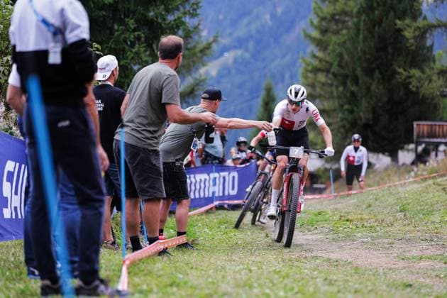 2025 UCI Mountain Bike World Championships Picture by Alex Whitehead SWpix.com - 04 09 2025 - Cycling - 2025 UCI Mountain Bike World Championships - E-MTB Cross-Country - Aletsch Arena Bellwald, Valais, Switzerland - Men Elite E-MTB Cross-country - Joris Ryf (Switzerland) Copyright: x xSWpix.comx(t axPhotographyxHubxLtd)xAlexxWhitehead SWpix.comx SWP-3030-1530