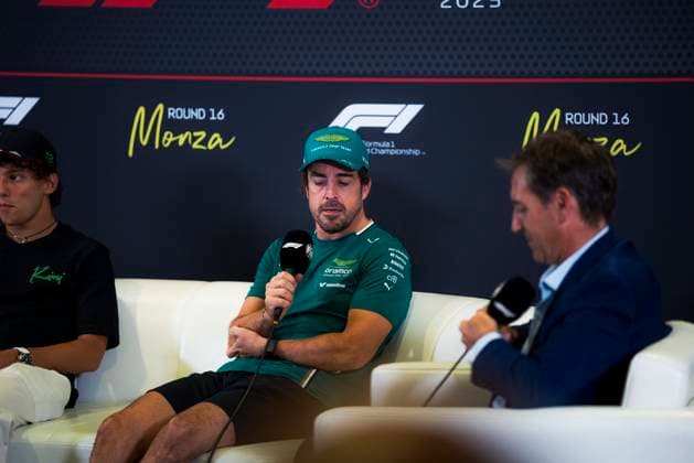 Formula 1 Pirelli Gran Premio d’Italia 2025 Dan Schiumarini OVERTAKE MAXPPP - Monza 04 09 2025 14 ALONSO Fernando (esp), Aston Martin Aramco Cognizant, portrait conference de presse, press conference, PK, Pressekonferenz at the Formula 1 Pirelli Gran Premio d’Italia 2025, the 16th round of the 2025 FIA Formula 1 World Championship, WM, Weltmeisterschaft at Autodromo Nazionale Monza in Monza, Italy, from 04 to 07 September 2025 Monza Italy Copyright: xOVERTAKE MAXPPPxDanxSchiumarinix OVT202509047999 OVT202509047999