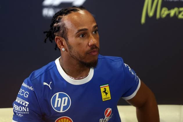 F1 Grand Prix of Italy Lewis Hamilton of Scuderia Ferrari during press conference, PK, Pressekonferenz ahead previews ahead of the F1 Grand Prix of Italy at Autodromo Nazionale on September 4, 2025 in Monza, Italy. Monza Autodromo Nazionale Italy Copyright: xMarcoxCanonierox