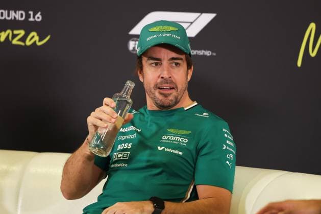 Fernando Alonso Aston Martin Aramco Formula One Team, 14 , Press Conference ,ITA, Formula 1 World Championship, Italian Grand Prix, Monza, Autodromo Nazionale Monza, Media Day, 04 09 2025 ITA, Formula 1 World Championship, Italian Grand Prix, Monza, Autodromo Monza, Media Day, 04 09 2025 Monza Copyright: xEibner-Pressefoto AnnikaxGrafx EP_AGF