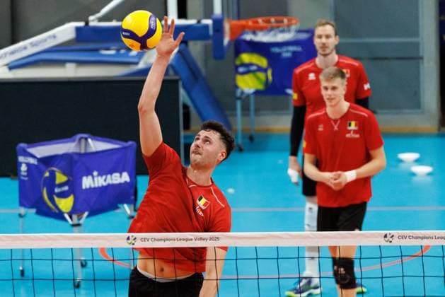 Volleyball, Frauen, WM, Nationalteam Belgien, Training Belgium s Sam Fafchamps pictured in action during the media day of the Red Dragons, Belgian national men s volleyball team, ahead of the World Championship, WM, Weltmeisterschaft in Roeselare, on Thursday 04 September 2025. The FIVB 2025 Volleyball World Championship take place from 12 to 28 September in the Philippines. KURTxDESPLENTER  x133286481x