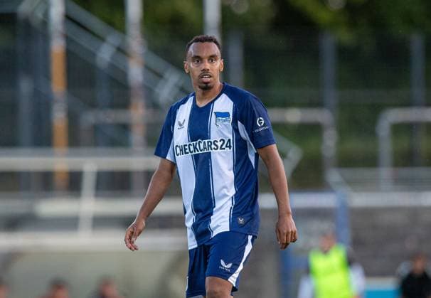 Soccer, Men, Season 2025 2026, Regionalliga Nordost 1 Matchday, Catch-up match , Hertha BSC II ZFC Meuselwitz, Bilal Hussein Hertha II , 03 09 2025, Copyright: xSebastianxRäppold MatthiasxKochx