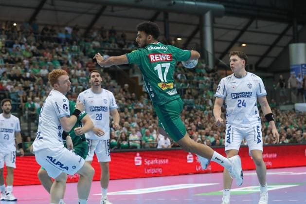 04 09 2025, xtgx, Handball, Daikin HBL, SC DHfK Leipzig TBV Lemgo Lippe v l Ahmed Moustafa Khairi Nasralla Leipzig, 17 throws goal, goal scorer, scores goal, scores the goal Leipzig