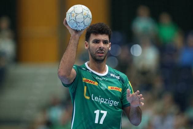 04 09 2025, xtgx, Handball, Daikin HBL, SC DHfK Leipzig TBV Lemgo Lippe v l Ahmed Moustafa Khairi Nasralla Leipzig, 17 Portrait, Portraet, single picture Leipzig