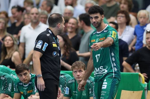 04 09 2025, xtgx, Handball, Daikin HBL, SC DHfK Leipzig TBV Lemgo Lippe v l Raul Alonso Leipzig, Coach , Ahmed Moustafa Khairi Nasralla Leipzig, 17 Leipzig