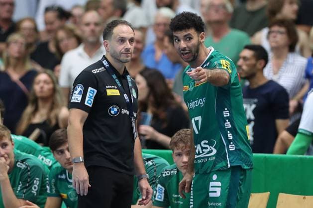04 09 2025, xtgx, Handball, Daikin HBL, SC DHfK Leipzig TBV Lemgo Lippe v l Raul Alonso Leipzig, Coach , Ahmed Moustafa Khairi Nasralla Leipzig, 17 Leipzig