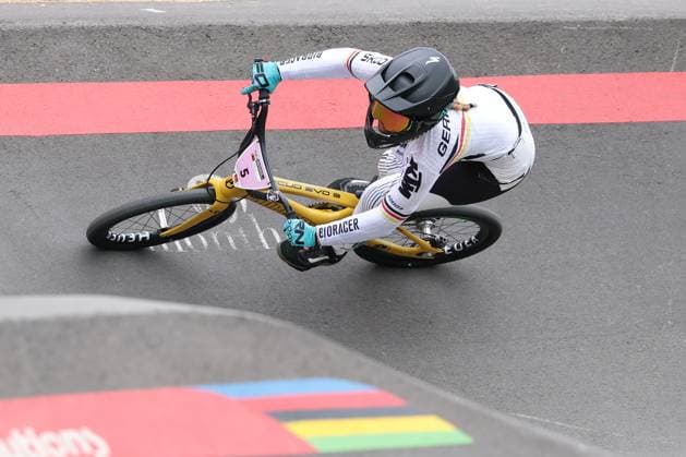04 09 2025, Monthey, Monthey, 2025 UCI Mountain Bike World Championships, Alina Beck GER during her seeding run at the Pump Track competition Monthey Monthey Valais Switzerland Copyright: xJustPictures.ch FrancescoxMinghettix jp-en-FrMi-MNG_9477